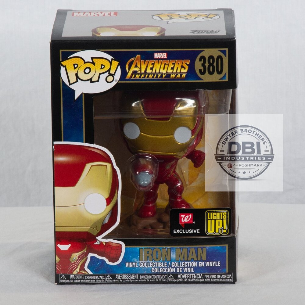 Funko Pop Iron Man #380 Avengers Infinity War Walgreens Exclusive Lights Up